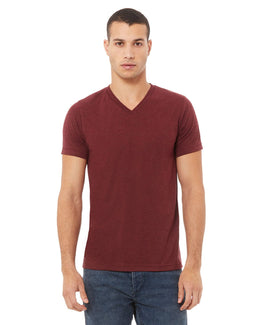 Bella+Canvas Unisex Triblend Short Sleeve V-Neck T-Shirt 3415C | Cardinal Triblnd - Front
