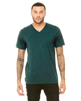 Bella+Canvas Unisex Triblend Short Sleeve V-Neck T-Shirt 3415C | Emerald Triblend - Front
