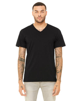 Bella+Canvas Unisex Triblend Short Sleeve V-Neck T-Shirt 3415C | Blk Hthr Triblnd - Front