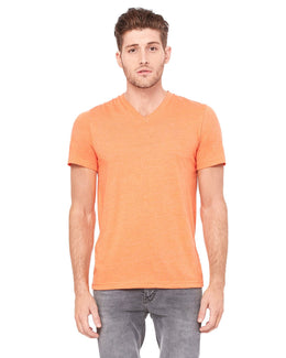Bella+Canvas Unisex Triblend Short Sleeve V-Neck T-Shirt 3415C | Orange Triblend - Front