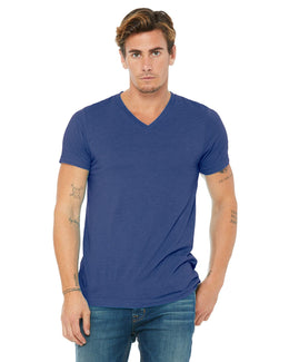 Bella+Canvas Unisex Triblend Short Sleeve V-Neck T-Shirt 3415C | Tr Royal Triblnd - Front