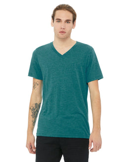Bella+Canvas Unisex Triblend Short Sleeve V-Neck T-Shirt 3415C | Teal Triblend - Front