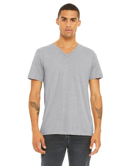 Bella+Canvas Unisex Triblend Short Sleeve V-Neck T-Shirt 3415C | Ath Grey Triblnd - Front