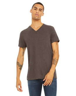 Bella+Canvas Unisex Triblend Short Sleeve V-Neck T-Shirt 3415C | Brown Triblend - Front