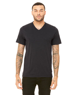 Bella+Canvas Unisex Triblend Short Sleeve V-Neck T-Shirt 3415C | Sld Dk Gry Trbln - Front