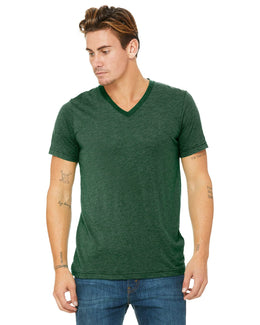 Bella+Canvas Unisex Triblend Short Sleeve V-Neck T-Shirt 3415C | Grass Grn Trblnd - Front