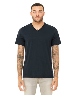 Bella+Canvas Unisex Triblend Short Sleeve V-Neck T-Shirt 3415C | Solid Navy Trbln - Front