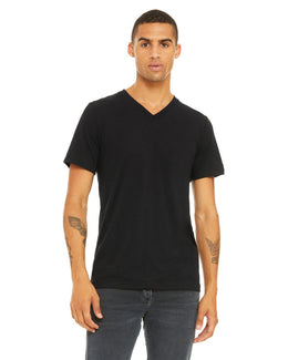 Bella+Canvas Unisex Triblend Short Sleeve V-Neck T-Shirt 3415C | Sld Blk Trblnd - Front