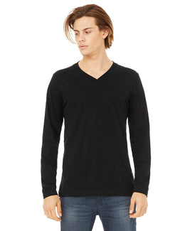 Bella+Canvas Long Sleeve V-Neck T-Shirt 3425 | Black - Front