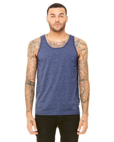 Bella+Canvas Unisex Jersey Tank 3480 | Heather Navy - Front
