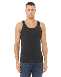 Bella+Canvas Unisex Jersey Tank 3480 | Dark Gry Heather - Front