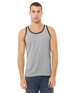 Bella+Canvas Unisex Jersey Tank 3480 | Ath Hthr/ Black - Front