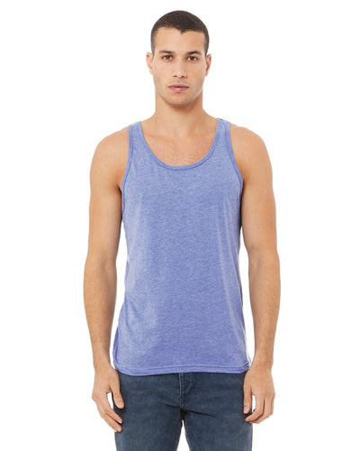 Bella+Canvas Unisex Jersey Tank 3480 | Blue Triblend - Front