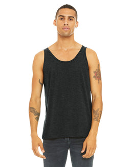 Bella+Canvas Unisex Jersey Tank 3480 | Char Blk Triblnd - Front