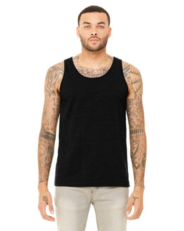 Bella+Canvas Unisex Jersey Tank 3480 | Black Heather - Front