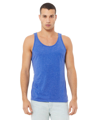 Bella+Canvas Unisex Jersey Tank 3480 | Tr Royal Triblnd - Front