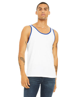 Bella+Canvas Unisex Jersey Tank 3480 | White/ Tr Royal - Front