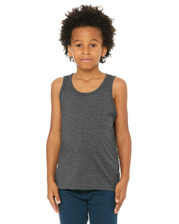 Bella+Canvas Youth Jersey Tank 3480Y | Dark Gry Heather - Front