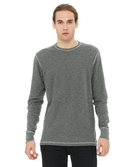 Bella+Canvas Long Sleeve Thermal T-Shirt 3500 | Deep Htr/ Dp Htr - Front