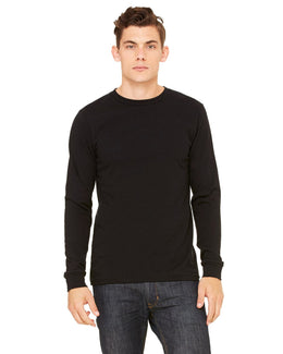 Bella+Canvas Long Sleeve Thermal T-Shirt 3500 | Black/ Black - Front