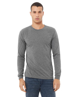 Bella+Canvas Long Sleeve Jersey T-Shirt 3501 | Grey Triblend - Front