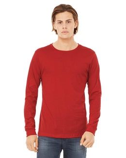 Bella+Canvas Long Sleeve Jersey T-Shirt 3501 | Red - Front