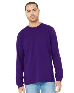 Bella+Canvas Long Sleeve Jersey T-Shirt 3501 | Team Purple - Front