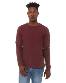 Bella+Canvas Long Sleeve Jersey T-Shirt 3501 | Maroon - Front