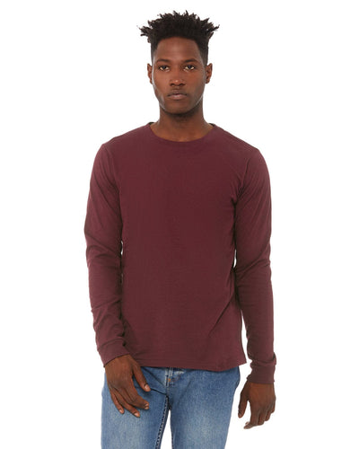 Bella+Canvas Long Sleeve Jersey T-Shirt 3501 | Maroon - Front