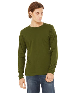 Bella+Canvas Long Sleeve Jersey T-Shirt 3501 | Olive - Front