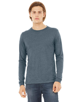 Bella+Canvas Long Sleeve Jersey T-Shirt 3501 | Heather Slate - Front