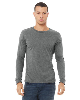 Bella+Canvas Long Sleeve Jersey T-Shirt 3501 | Deep Heather - Front
