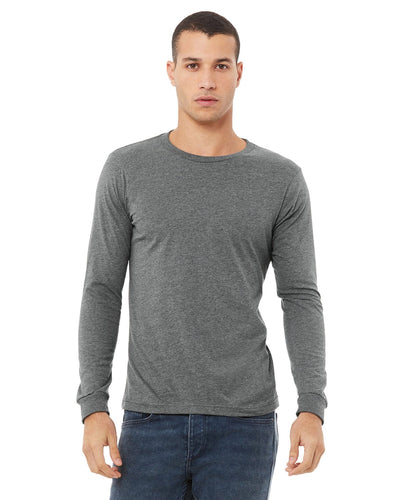 Bella+Canvas Long Sleeve Jersey T-Shirt 3501 | Deep Heather - Front