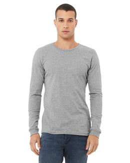 Bella+Canvas Long Sleeve Jersey T-Shirt 3501 | Athletic Heather - Front