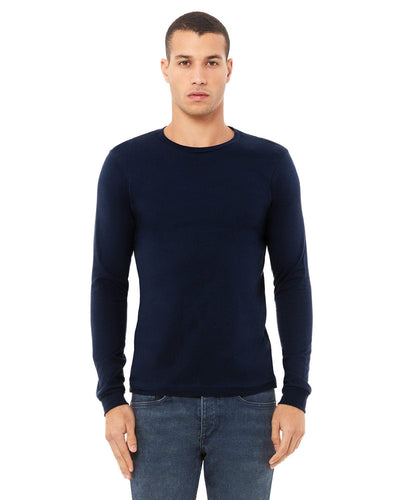 Bella+Canvas Long Sleeve Jersey T-Shirt 3501 | Navy - Front