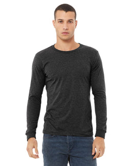 Bella+Canvas Long Sleeve Jersey T-Shirt 3501 | Drk Grey Heather - Front
