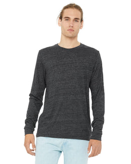 Bella+Canvas Long Sleeve Jersey T-Shirt 3501 | Chrcl Blk Slub - Front