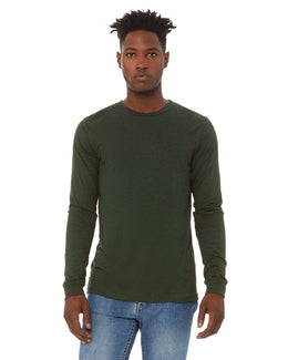 Bella+Canvas Long Sleeve Jersey T-Shirt 3501 | Emerald Triblend - Front