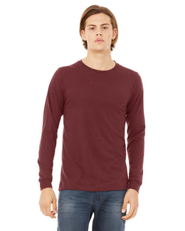 Bella+Canvas Long Sleeve Jersey T-Shirt 3501 | Heather Cardinal - Front
