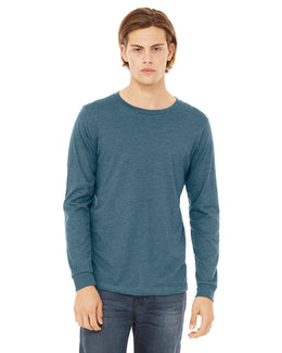 Bella+Canvas Long Sleeve Jersey T-Shirt 3501 | Hthr Deep Teal - Front
