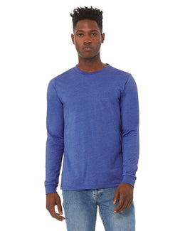 Bella+Canvas Long Sleeve Jersey T-Shirt 3501 | Heather Tru Royl - Front