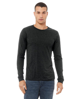 Bella+Canvas Long Sleeve Jersey T-Shirt 3501 | Chrcl Blck Trbln - Front