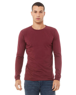 Bella+Canvas Long Sleeve Jersey T-Shirt 3501 | Maroon Triblend - Front