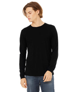 Bella+Canvas Long Sleeve Jersey T-Shirt 3501 | Solid Blk Tribln - Front