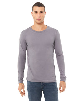 Bella+Canvas Long Sleeve Jersey T-Shirt 3501 | Storm - Front