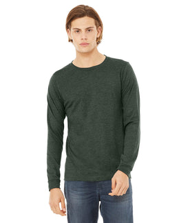 Bella+Canvas Long Sleeve Jersey T-Shirt 3501 | Heather Forest - Front