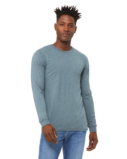 Bella+Canvas Long Sleeve Jersey T-Shirt 3501 | Denim Triblend - Front