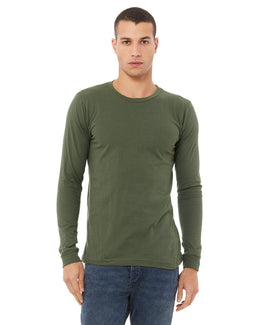 Bella+Canvas Long Sleeve Jersey T-Shirt 3501 | Military Green - Front