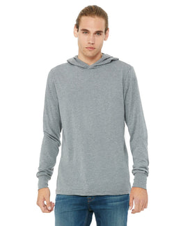 Bella+Canvas Unisex Long Sleeve Hoodie 3512 | Grey Triblend - Front