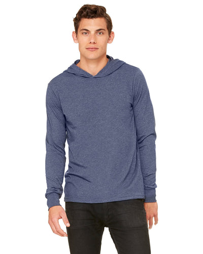 Bella+Canvas Unisex Long Sleeve Hoodie 3512 | Heather Navy - Front